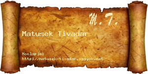 Matusek Tivadar névjegykártya